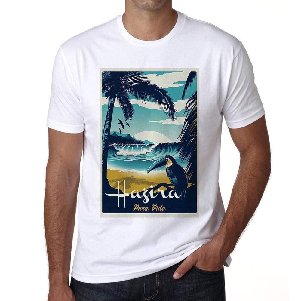 Hazira Pura Vida Beach Name White Mens Short Sleeve Round Neck T-Shirt 00292 - White / S - Casual