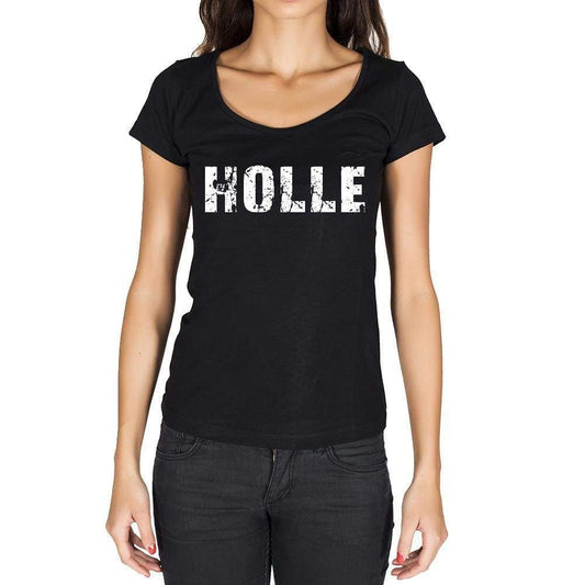 Holle German Cities Black Womens Short Sleeve Round Neck T-Shirt 00002 - Casual
