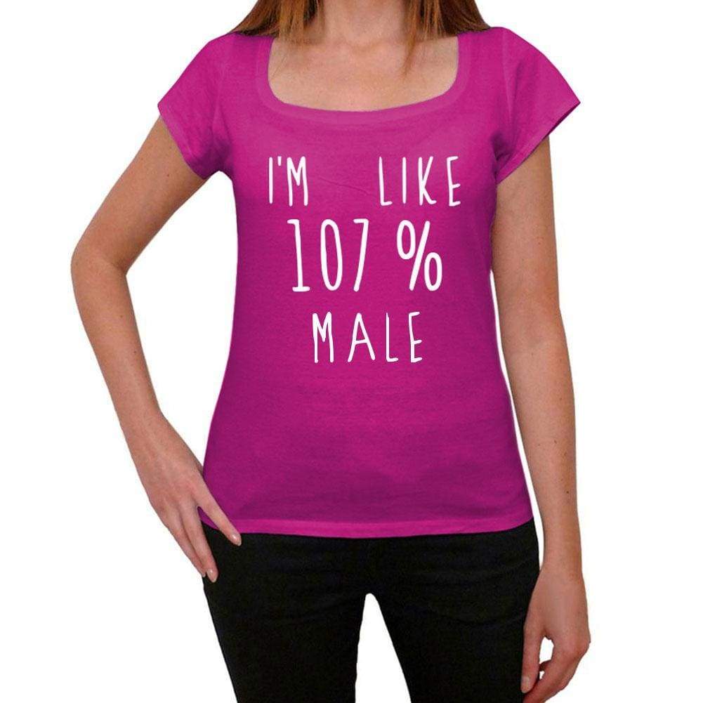 Im Like 107% Male Pink Womens Short Sleeve Round Neck T-Shirt Gift T-Shirt 00332 - Pink / Xs - Casual