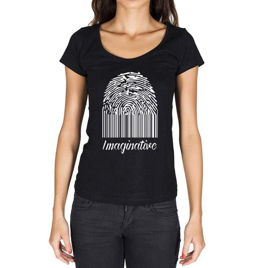 Imaginative Fingerprint Black Womens Short Sleeve Round Neck T-Shirt Gift T-Shirt 00305 - Black / Xs - Casual
