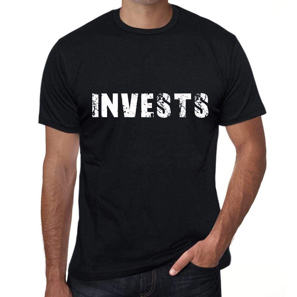 Invests Mens Vintage T Shirt Black Birthday Gift 00555 - Black / Xs - Casual