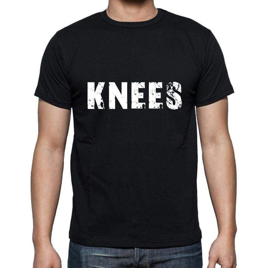 Knees Mens Short Sleeve Round Neck T-Shirt 5 Letters Black Word 00006 - Casual