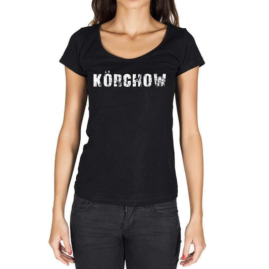 Körchow German Cities Black Womens Short Sleeve Round Neck T-Shirt 00002 - Casual