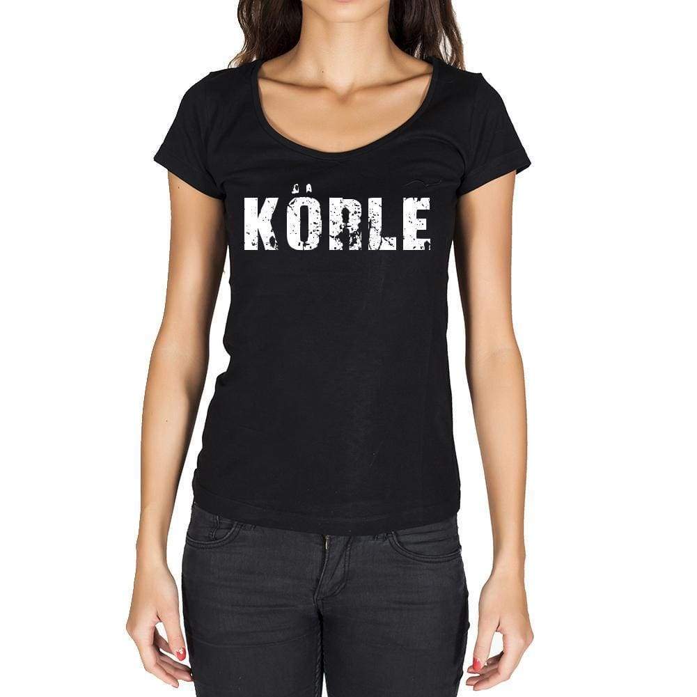 Körle German Cities Black Womens Short Sleeve Round Neck T-Shirt 00002 - Casual