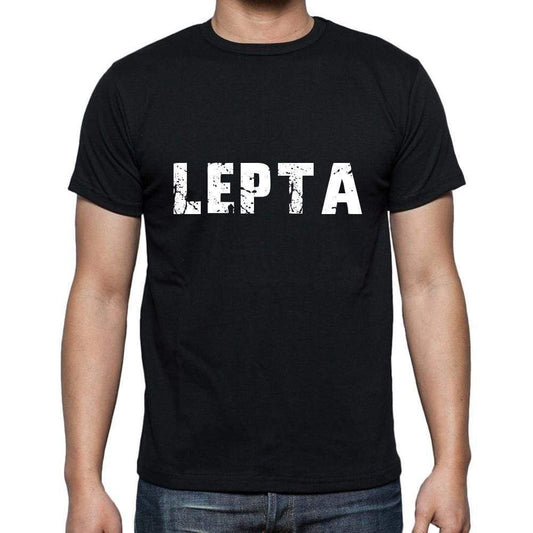 Lepta Mens Short Sleeve Round Neck T-Shirt 5 Letters Black Word 00006 - Casual