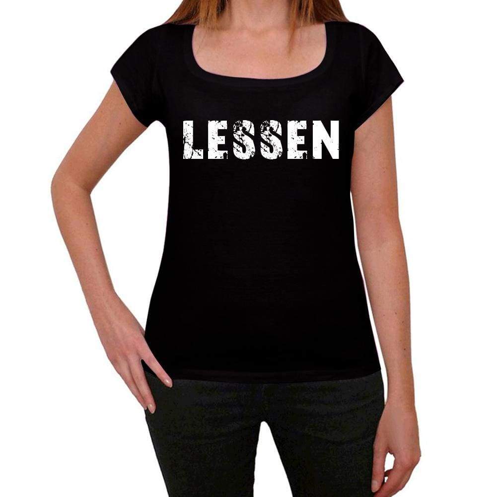 Lessen Womens T Shirt Black Birthday Gift 00547 - Black / Xs - Casual