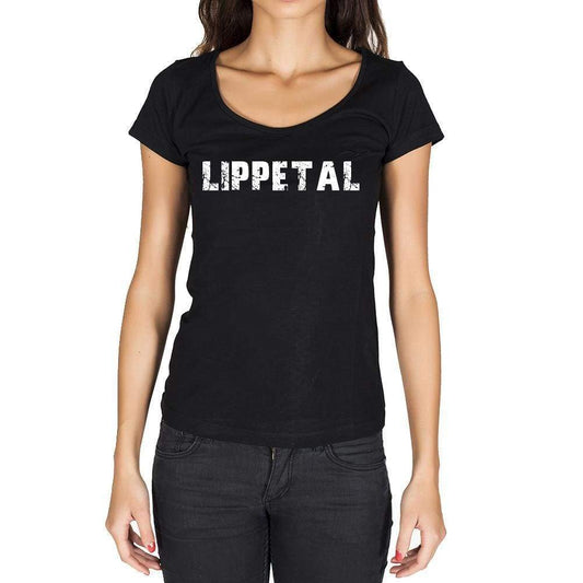 Lippetal German Cities Black Womens Short Sleeve Round Neck T-Shirt 00002 - Casual