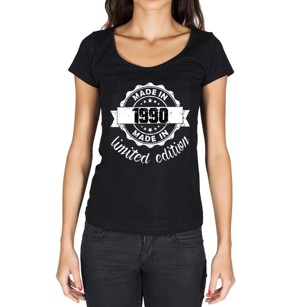 Made In 1990 Limited Edition Womens T-Shirt Black Birthday Gift 00426 - Black / Xs - Casual