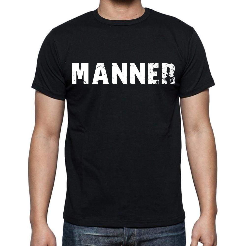 Manner Mens Short Sleeve Round Neck T-Shirt Black T-Shirt En
