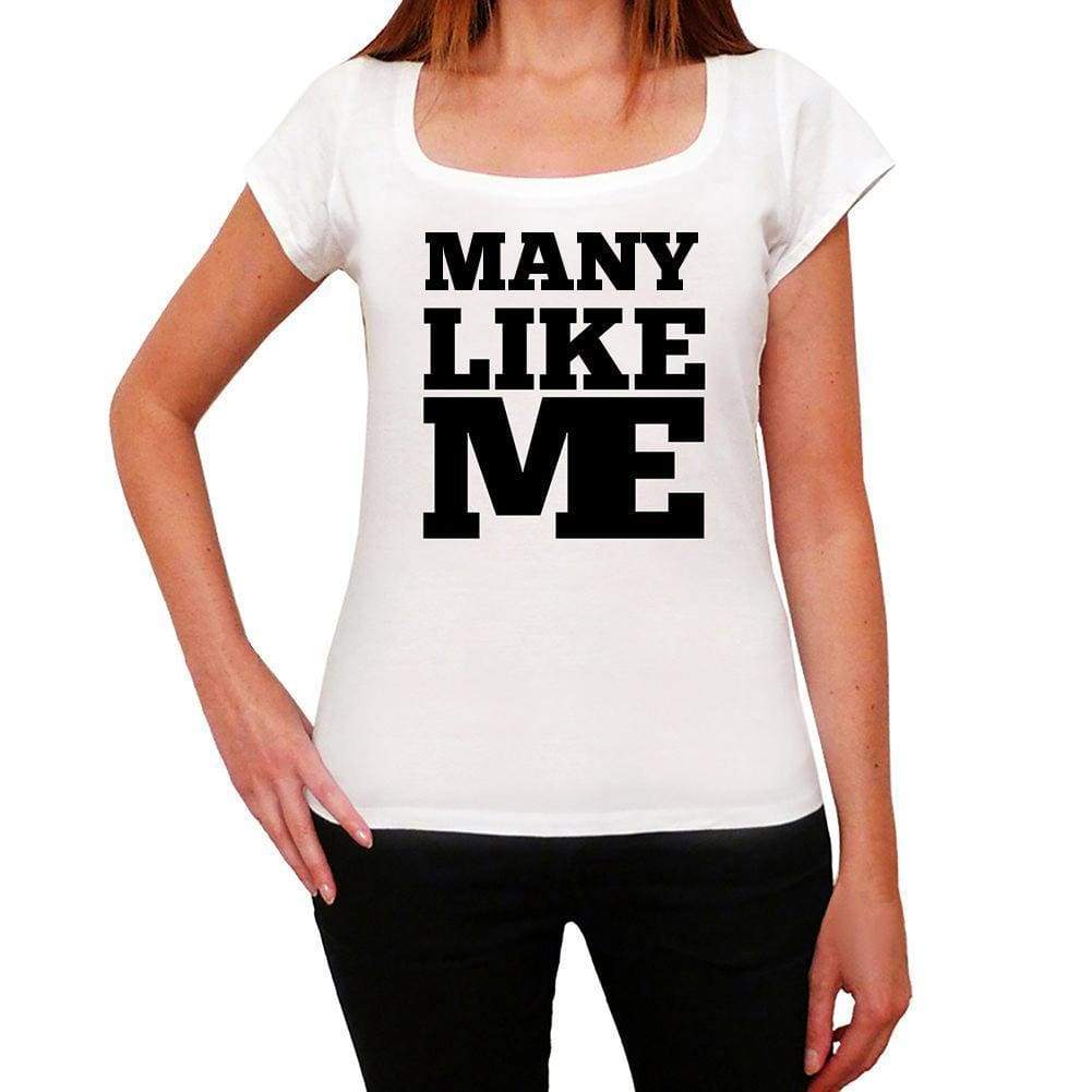 Many Like Me White Womens Short Sleeve Round Neck T-Shirt - White / Xs - Casual