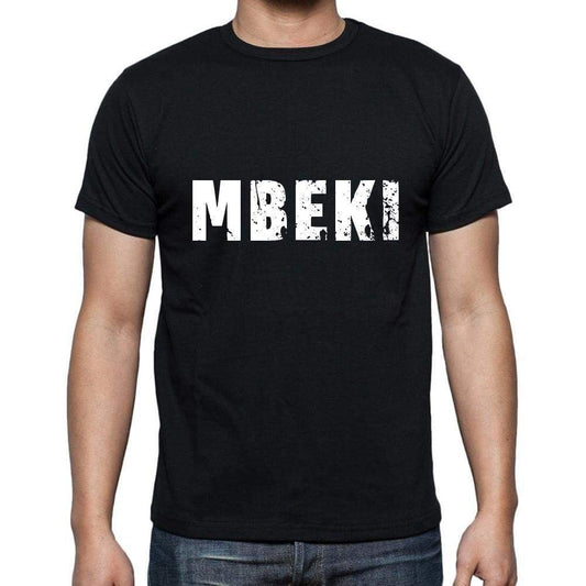 Mbeki Mens Short Sleeve Round Neck T-Shirt 5 Letters Black Word 00006 - Casual