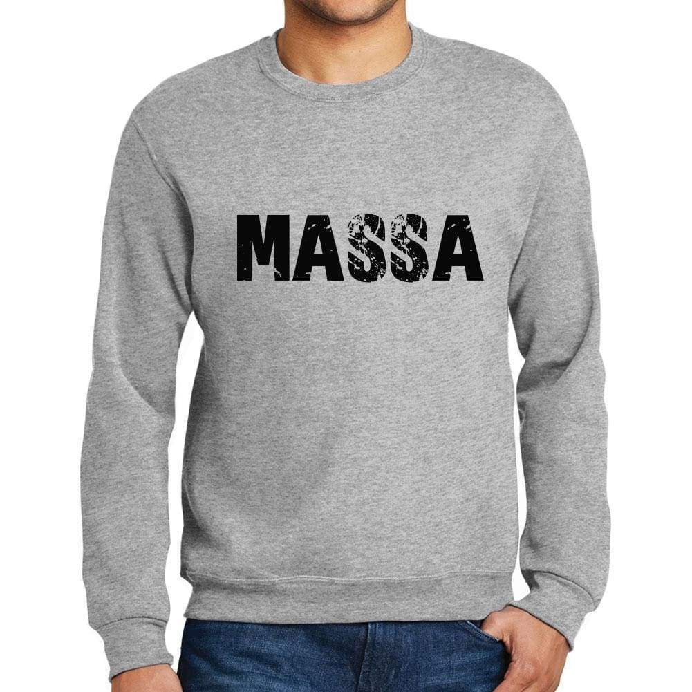 Mens Printed Graphic Sweatshirt Popular Words Massa Grey Marl - Grey Marl / Small / Cotton - Sweatshirts