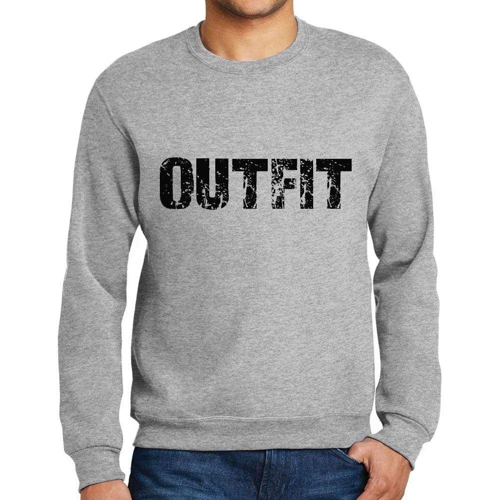 Mens Printed Graphic Sweatshirt Popular Words Outfit Grey Marl - Grey Marl / Small / Cotton - Sweatshirts