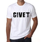 Mens Tee Shirt Vintage T Shirt Civet X-Small White 00561 - White / Xs - Casual