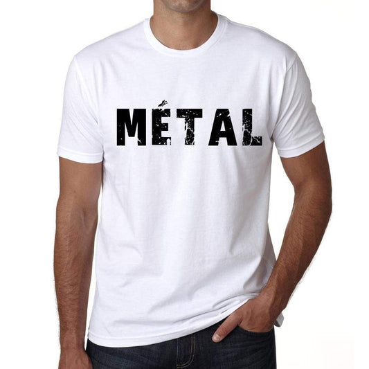Mens Tee Shirt Vintage T Shirt Métal X-Small White - White / Xs - Casual
