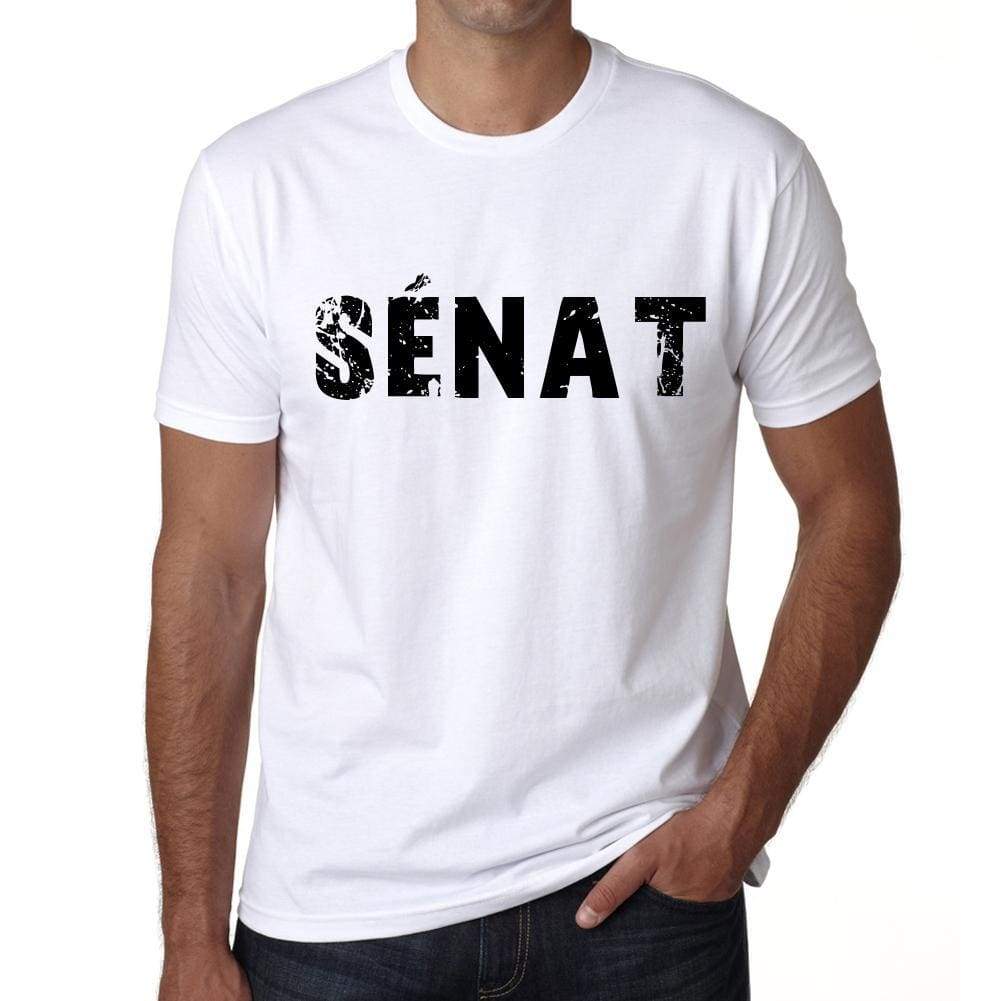 Mens Tee Shirt Vintage T Shirt Sénat X-Small White - White / Xs - Casual