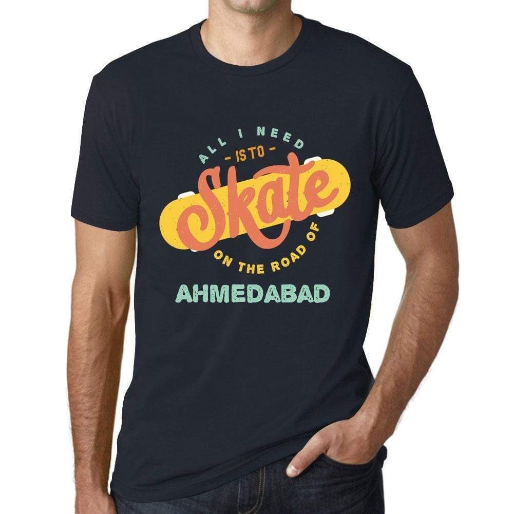 Mens Vintage Tee Shirt Graphic T Shirt Ahmedabad Navy - Navy / Xs / Cotton - T-Shirt