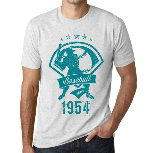 Mens Vintage Tee Shirt Graphic T Shirt Baseball Since 1954 Vintage White - Vintage White / Xs / Cotton - T-Shirt
