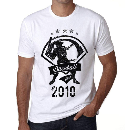Mens Vintage Tee Shirt Graphic T Shirt Baseball Since 2010 White - White / Xs / Cotton - T-Shirt