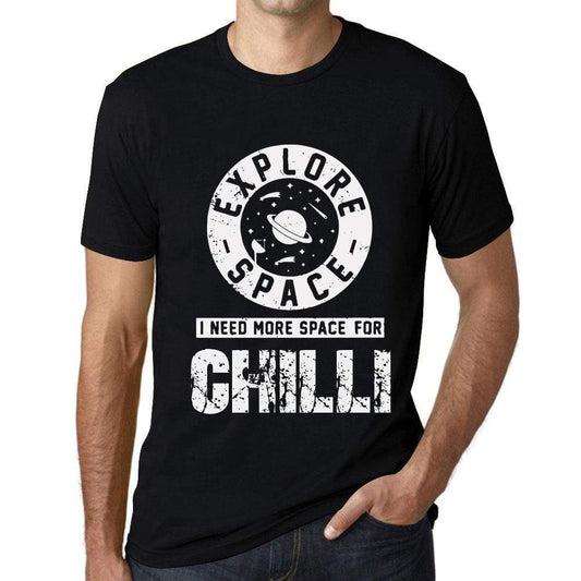 Mens Vintage Tee Shirt Graphic T Shirt I Need More Space For Chilli Deep Black White Text - Deep Black / Xs / Cotton - T-Shirt