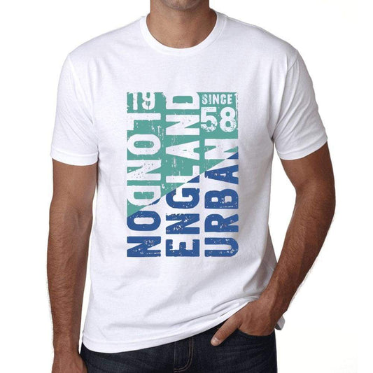 Mens Vintage Tee Shirt Graphic T Shirt London Since 58 White - White / Xs / Cotton - T-Shirt