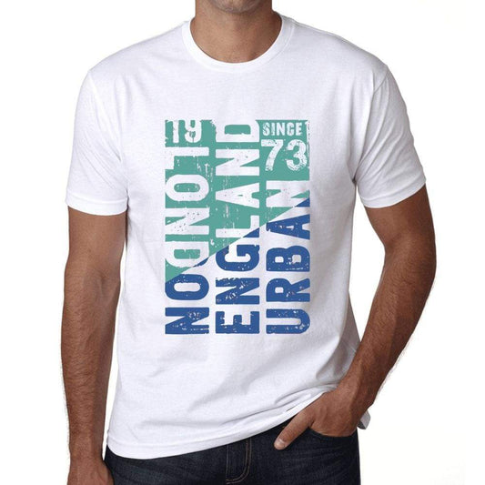 Mens Vintage Tee Shirt Graphic T Shirt London Since 73 White - White / Xs / Cotton - T-Shirt