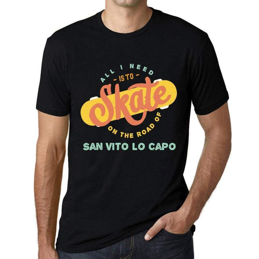 Mens Vintage Tee Shirt Graphic T Shirt San Vito Lo Capo Black - Black / Xs / Cotton - T-Shirt