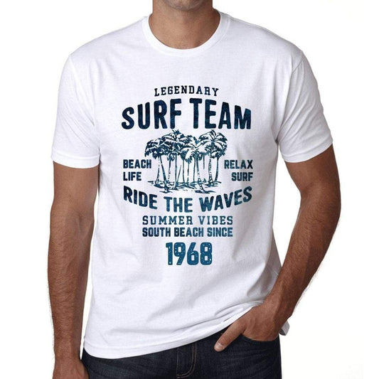Mens Vintage Tee Shirt Graphic T Shirt Surf Team 1968 White - White / Xs / Cotton - T-Shirt