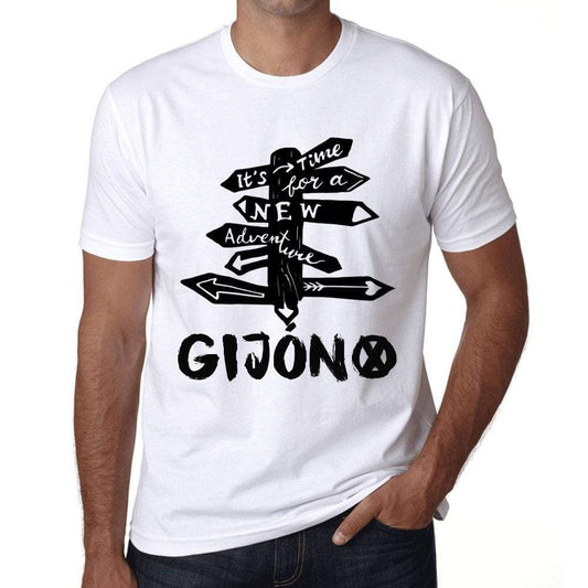 Mens Vintage Tee Shirt Graphic T Shirt Time For New Advantures Gijón White - White / Xs / Cotton - T-Shirt