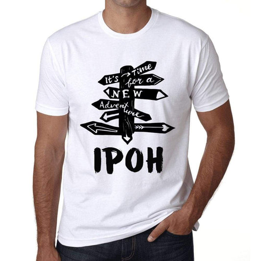 Mens Vintage Tee Shirt Graphic T Shirt Time For New Advantures Ipoh White - White / Xs / Cotton - T-Shirt