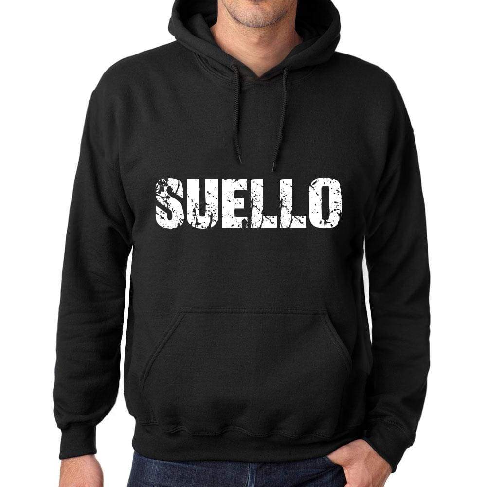 Mens Womens Unisex Printed Graphic Cotton Hoodie Soft Heavyweight Hooded Sweatshirt Pullover Popular Words Suello Deep Black - Black / Xs /