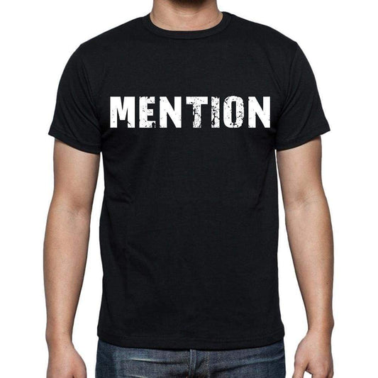Mention Mens Short Sleeve Round Neck T-Shirt Black T-Shirt En