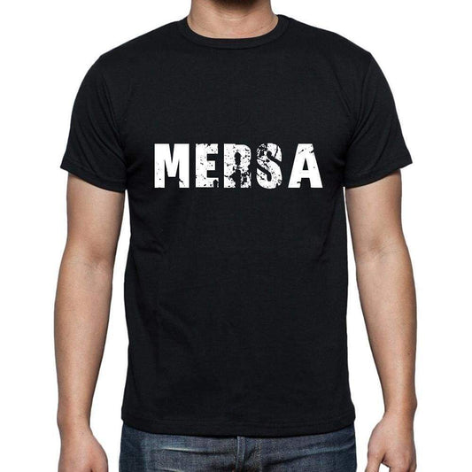 Mersa Mens Short Sleeve Round Neck T-Shirt 5 Letters Black Word 00006 - Casual