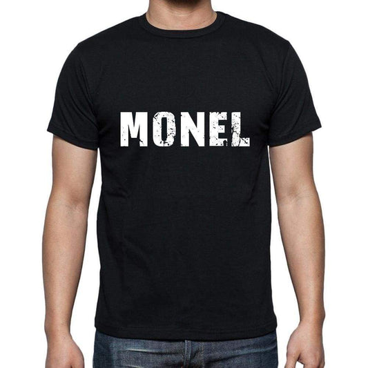 Monel Mens Short Sleeve Round Neck T-Shirt 5 Letters Black Word 00006 - Casual