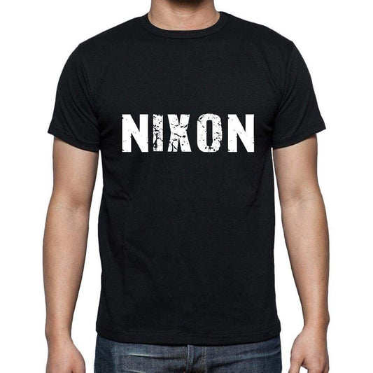 Nixon Mens Short Sleeve Round Neck T-Shirt 5 Letters Black Word 00006 - Casual