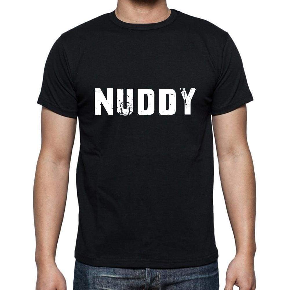 Nuddy Mens Short Sleeve Round Neck T-Shirt 5 Letters Black Word 00006 - Casual
