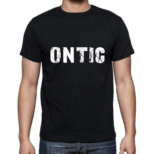 Ontic Mens Short Sleeve Round Neck T-Shirt 5 Letters Black Word 00006 - Casual