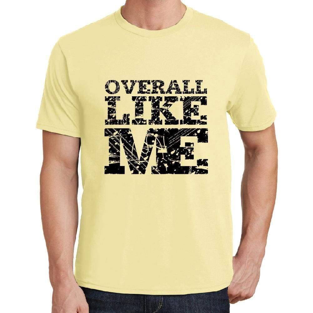 Overall Like Me Yellow Mens Short Sleeve Round Neck T-Shirt 00294 - Yellow / S - Casual