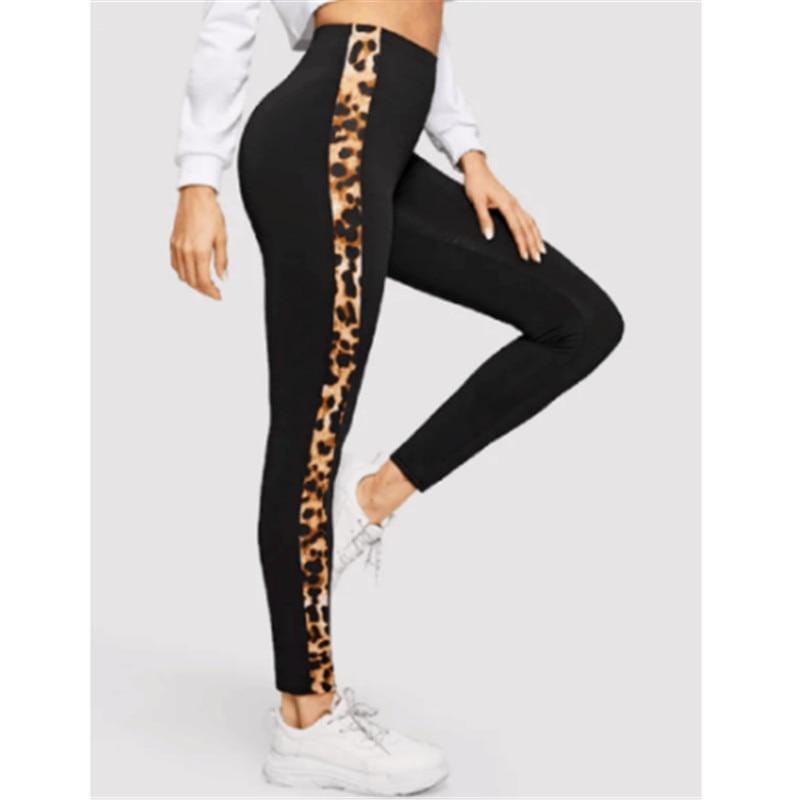 2020 High Waist Fitness Sport Leggings Women Leopard Patchwork Stretch Workout Running Trousers Gym Slim Butt Booty Bottoms Lady-Leggings-Ultrabasic