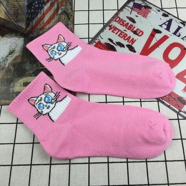 Harajuku Cute Patterend Ankle Socks Hipster Skatebord Ankle Funny Socks Female Fashion Cartoon Character Cute Short Socks Women