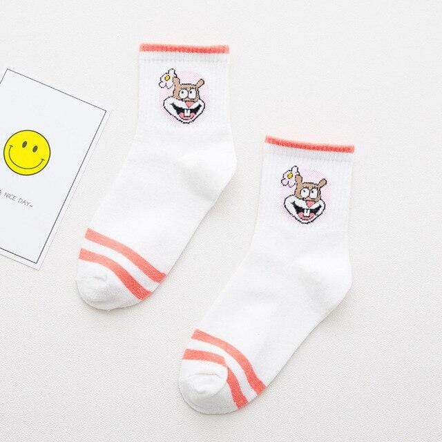 Harajuku Cute Patterend Ankle Socks Hipster Skatebord Ankle Funny Socks Female Fashion Cartoon Character Cute Short Socks Women