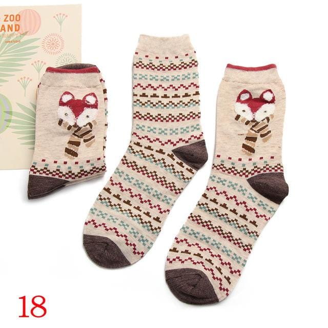 2Pair 2020 Spring Autumn Cute Socks Women Xmas Gift Box Cotton Socks Cartoon Print Creative Fashion Short Happy Socks For Girls