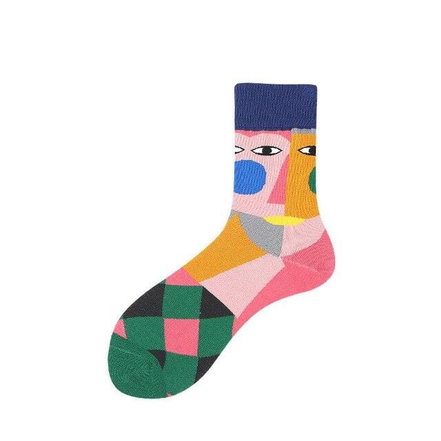 Creative High Quality Fashion Harajuku Kawaii Happy Women Socks milk Food painting Strawberry Animal Print Funny Socks Cute Sock