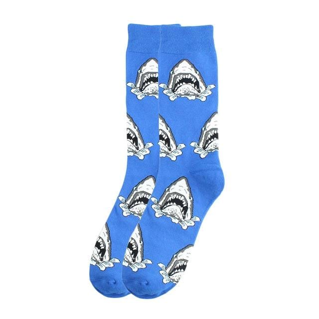 Happy Socks Fashion Hip Hop Skateboard Socks Cotton Cartoon Shark Pig Dog Food Hamburger Pizza Sushi Funny Men Women Calcetines