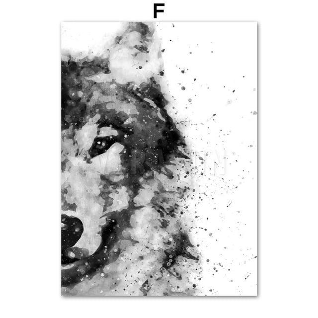 Bear Wolf Deer Panda Tiger Raccoon Animal Wall Art Canvas Painting Nordic Posters and Prints Wall Pictures For Living Room Decor