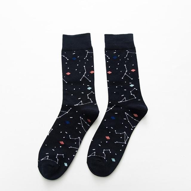 Harajuku Style Men Socks Black White Plaid Dot Cat Pattern Happy Socks New 2020 Hip Hop Combed Cotton Calcetines