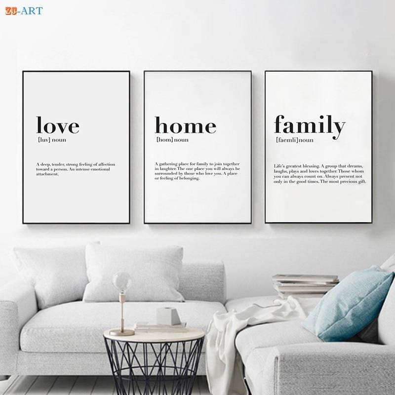 Nordic Minimalist Canvas Painting Love Home Family Quote Poster Print Modern Wall Art Wall Pictures for Living Room Home Decor