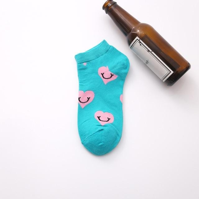 Summer Trendy Happy Socks Men Cotton Boat Man Socks Interest Funny Originality Harajuku ankle Sock Food Fruit