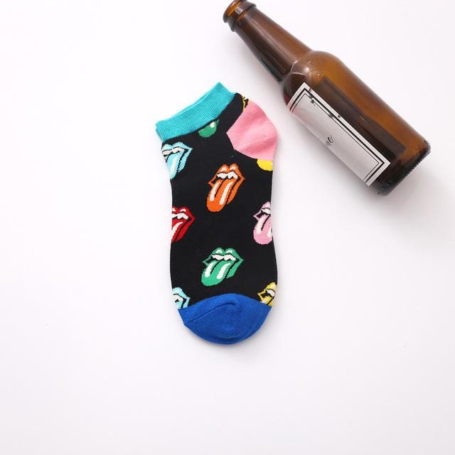 Summer Trendy Happy Socks Men Cotton Boat Man Socks Interest Funny Originality Harajuku ankle Sock Food Fruit