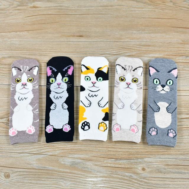 Women Socks popular New Cartoon Pug Kitten Pattern Cotton Socks Christmas Gifts Funny Cute Socks Woman